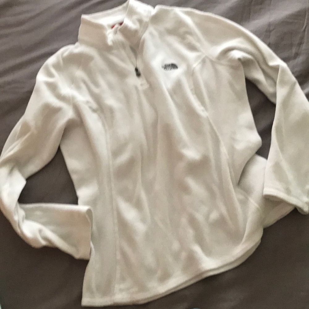 North face quarter zip fleece. White.